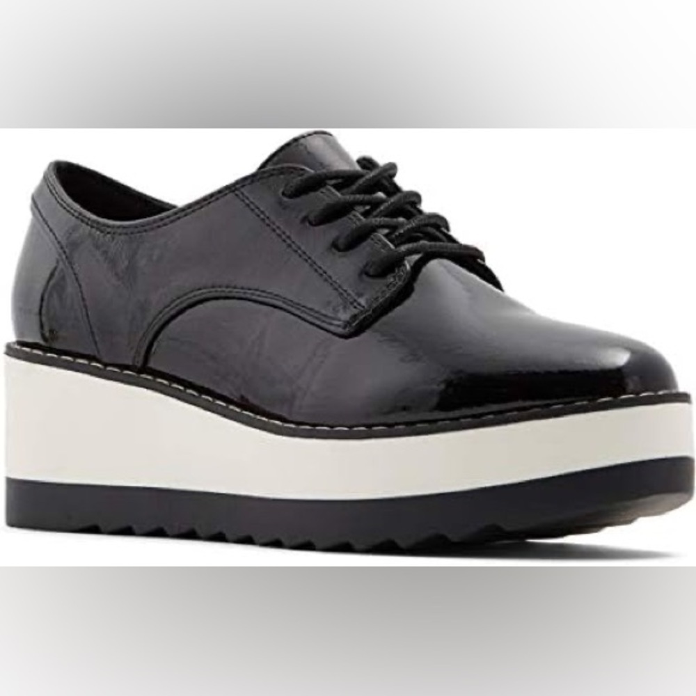 Gadea Women’s Black Snake Leather Marshall Wedge Oxfored Platform Size 38 EU